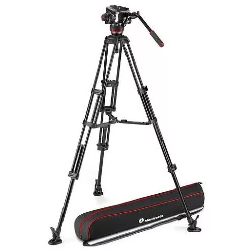 Manfrotto 504x fluid videó fej alu ikerlábas állvánnyal, középterpesz (MVK504XTWINMA)