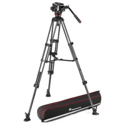   Manfrotto 504x fluid videó fej karbon ikerlábas állvánnyal, középterpesz (MVK504XTWINMC)