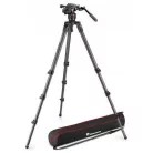 Manfrotto Nitrotech 608 & 536 Single Leg video fej + 536 magas CF állvány