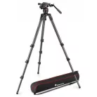 Manfrotto Nitrotech 608 & 536 Single Leg video fej + 536 magas CF állvány