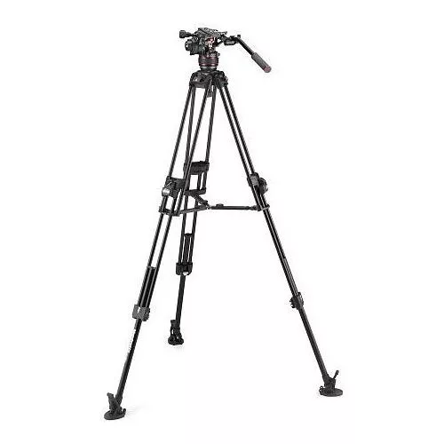 Manfrotto Nitrotech 608 fej + 645 Fast Alu állvány, középterp. Ikerláb (MVK608TWINFA)