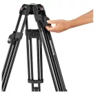 Manfrotto Nitrotech 608 fej + 645 Fast Alu állvány, középterp. Ikerláb (MVK608TWINFA)