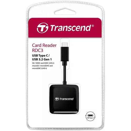 Transcend RDC3 - SD/microSD USB 3.2 USB Type C - kártyaolvasó