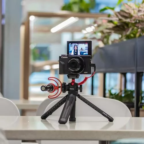 Ulanzi MT-16 asztali állvány, selfie bot, gömbfejjel, beépített telefontartó adapterrel, vakupapuccsal