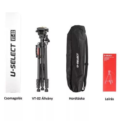 Ulanzi VT02 videó állvány, fluid fejjel