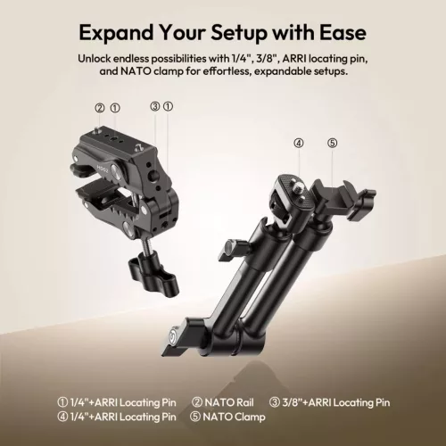 Ulanzi HD02 multi funkionális super clamp, satu + magic arm