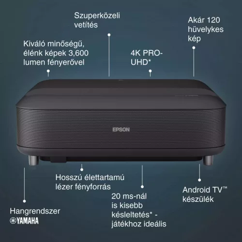 Epson EH-LS650B 4K PRO-UHD ultrarövid vetítési távolságú okos lézerprojektor 