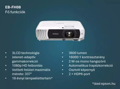 Epson EB-FH18 FHD projektor -18.900 cashback