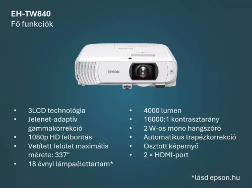 Epson EH-TW840 FHD 4000 lumenes projektor