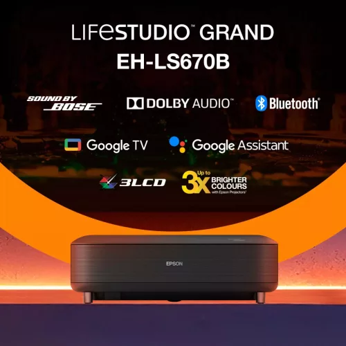 Epson EH-LS670B 4K PRO-UHD ultrarövid okos lézerprojektor